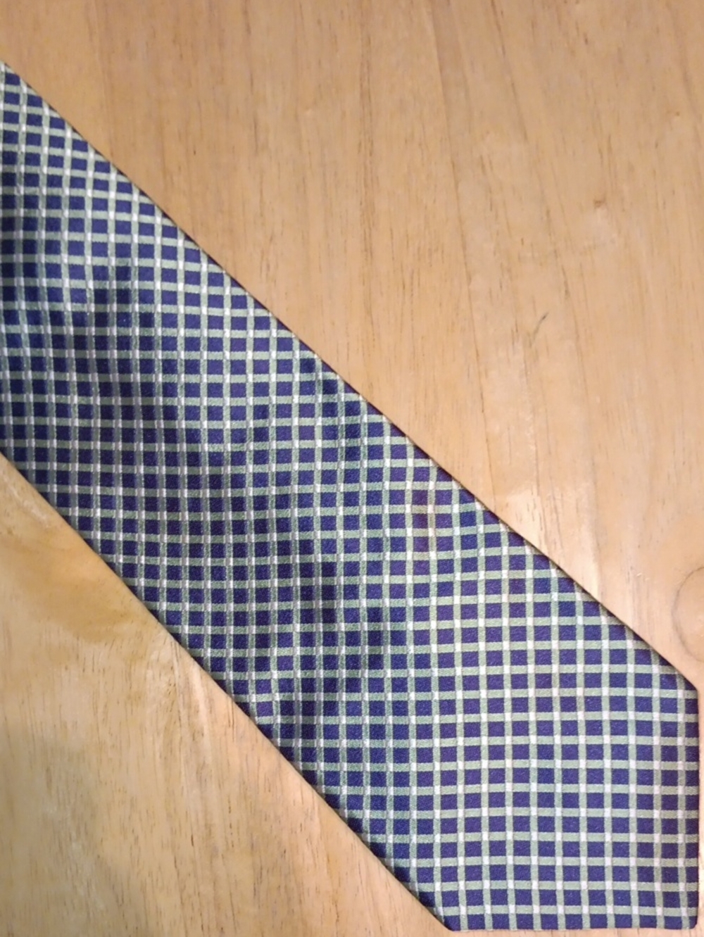 Daniel Cremieux Navy and Silver Windowpane Tie